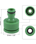Easy Plug And Play Garden Hose Fittings Kit 1/2 To 3/4 Inch Faucet Tap Connector Adapters For G1/2 G3/4 Thread Fits 4/7mm And 8/12mm OD Tubing For Irrigation Lawn Patio Greenhouse 5 Pack, green plastic adapter 44mm