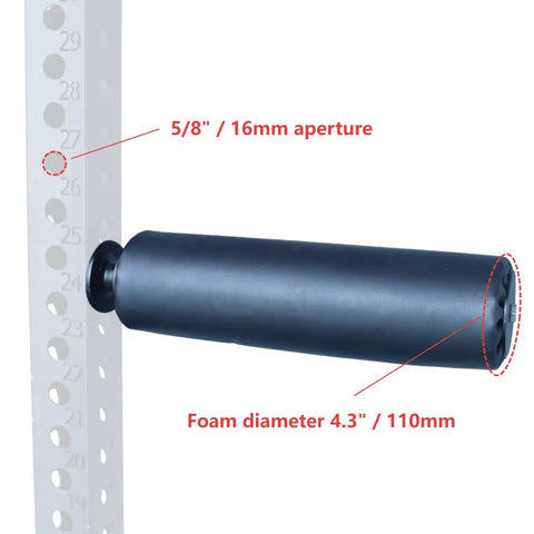 Single Leg Squat Roller For Power Rack And Squat Rack Attachments, Nordic Hamstring Curl Tool, Foam Diameter 4.3 Inch
