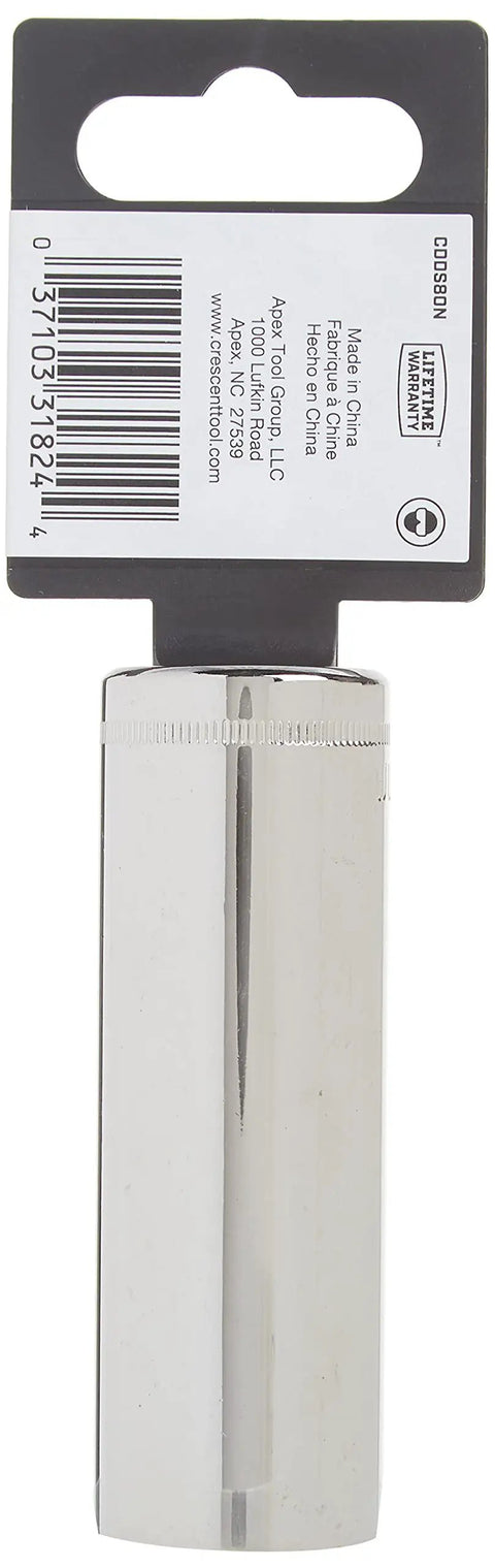 Half Inch Drive 6 Point Deep Metric Socket 21mm Premium Chrome Vanadium Steel With Nickel Chrome Finish in packaging