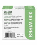 SOLWST OPTIX Screen & Lens Wipes, 300-count box of pre-moistened wipes for glasses, lenses and screens
