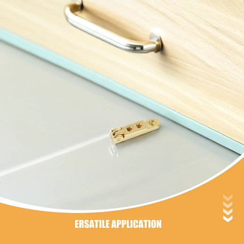Close-up of Seven Shape Jewelry Box Hinges Kit Zinc Alloy 12 Pack Precision Cast Quiet Opening 90 Degree Angles on wood surface