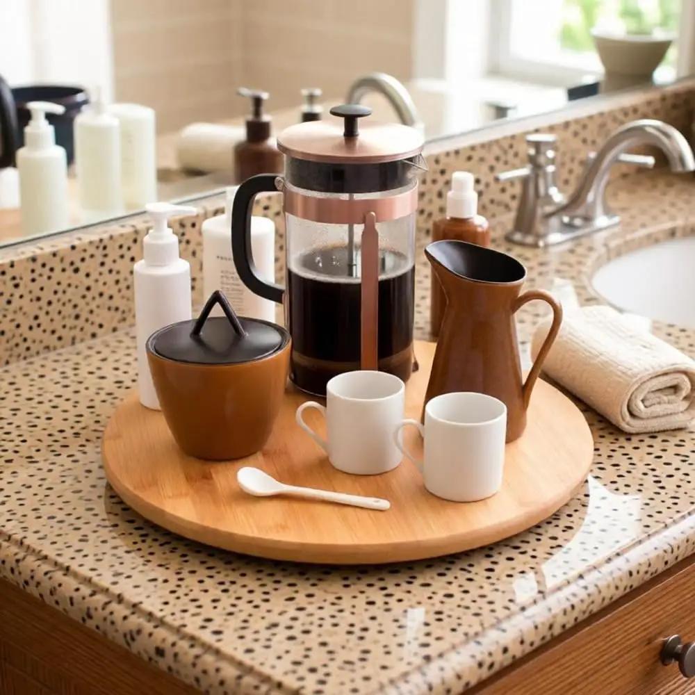 14 Inch Bamboo Lazy Susan Organizer - Eco-Friendly, ✓