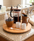 14 Inch Handmade Bamboo Lazy Susan Organizer With No Fuss 360 Degree Turntable For Kitchen Pantry And Tabletop Storage.