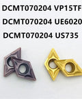 10 Pack Carbide Inserts For Internal Turning Tooling CNC Ready DCMT070204 VP15TF Grade Boss Level Precision For Steel