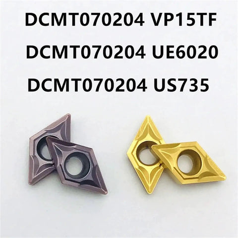 10 Pack Carbide Inserts For Internal Turning Tooling CNC Ready DCMT070204 VP15TF Grade Boss Level Precision For Steel