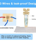 Diagram showing 30 Pack Waterproof Direct Burial Wire Cable Splice Kit 22AWG To 10AWG with 3 wires and leak-proof design.