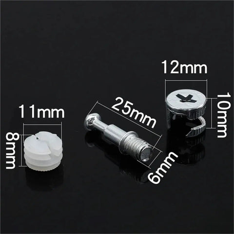 20 Pieces Thickening 3 In 1 Furniture Connector Set With Cam Screws Eccentric Wheel Nut Locks For Wardrobes And Cabinets