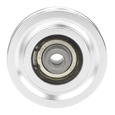 Lightweight Aluminum Alloy Gym Pulley For Home Gym Setup Easy Install Fitness Gear Built To Last With Smooth Operation 70mm Diameter Pulley For Cable Machines And Rehab, silver bearing view