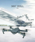 Foldable Drone With 1080P Camera For Adults And Beginners Easy To Fly RC Quadcopter performing 360 degree roll in flight
