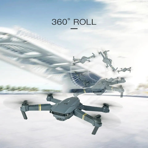 Foldable Drone With 1080P Camera For Adults And Beginners Easy To Fly RC Quadcopter performing 360 degree roll in flight