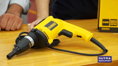 Drywall Screw Gun With 6.0 Amp Motor, Depth Sensitive Nosepiece, Two Finger Trigger, 5300 RPM displayed on table