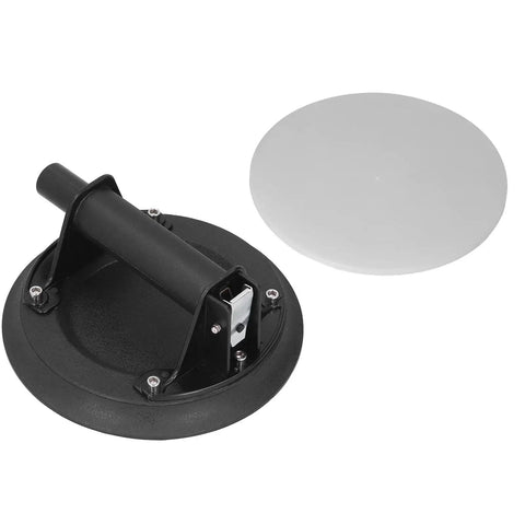 Heavy Duty Air Pump Vacuum Suction Cup With Quick Release Valve For Tile Glass Lifting, black rubber cup and aluminum frame.