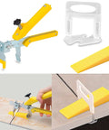 Tile Leveling System Kit One Eighth Inch With 600 White Clips 200 Red Wedges And Pliers for DIY tile install on floors and walls