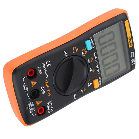 Must Have Digital Multimeter Auto Range Voltmeter With Large Backlit LCD Display 9999 Count Measures Voltage Current Resistance