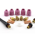 Stubby Gas Lens TIG Torch Accessory Kit For 17 18 26 Series With Collet, 53N58 53N61S Ceramic Cups, Gas Lens, Gasket, Back Cap