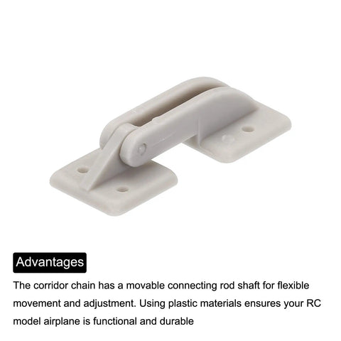 RC Hatch Hinges 1.5 Inch By 0.35 Inch Adjustable Hinge Set For RC Airplanes 8 Pack Plastic Gray with Movable Rod Axis