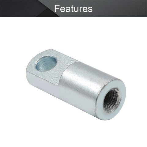 Two Pack Heavy Duty Iron Clevis Y Joint With Female Thread M10x1.25 32mm Bore 52mm Overall Length Pneumatic Air Cylinder Rod End Connector For Industrial Chemical Textile Electronics, silver threaded