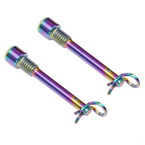 Gold Alloy Hydraulic Disc Brake Caliper Pin And Latch Screw Kit For Mountain Road Bikes Dazzle Finish Lightweight Hardware Set With Circlip 2 Pieces, 2 pins