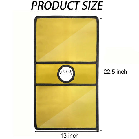 12 Pack Traffic Cone Sleeve With Pockets For Caution And Safety Signs, yellow sleeve size 13x22.5 inches with 2.5 inch pocket