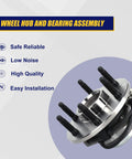 Front Wheel Bearing And Hub Assembly For 2000 Through 2008 Cadillac Escalade, Chevy Avalanche, Suburban 1500 2500, Tahoe