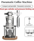 Pneumatic Air Pressure Coffee Machine With Manual Espresso Maker And Cold Brew Brewer Features Adjustable One To Sixteen Bar Hydraulic Gauge, compact design.