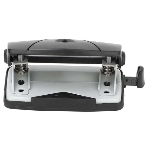 2 Hole Puncher With Positioning Ruler Mini Handheld Black Office Tool For School Non Slip Bottom 10 Sheet Capacity
