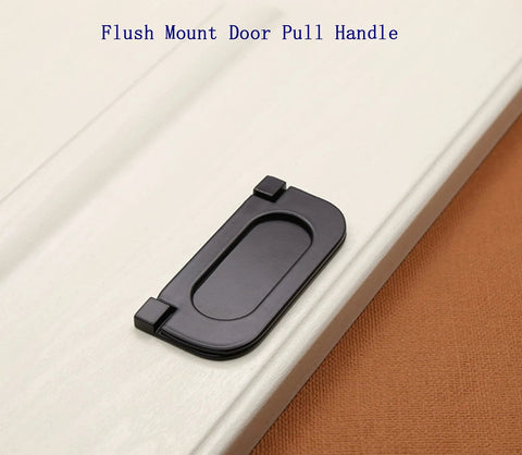 2 Pack Modern Flush Ring Pull Door Handles 2.5 Inch Hole Spacing Flush Mount Recessed Zinc Alloy Ring Pull Handles for Cabinets