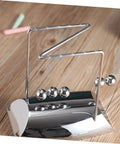 Z Shape Desktop Pendulum Balls Toy For Newtons Cradle Learning Five Ball Physics Experiment Kit on wooden desk