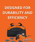Beast Of An Oscillating Tool Kit For Interior Renovation With 350W Motor, in bag with various attachments on display.