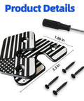 Upgrade Aluminum Sun Visor Clips For Jeep Wrangler JK 2018 JL 2018 2023 Gladiator 2020 2023 Sagging Visor Repair Kit, black American flag design, screws, screwdriver
