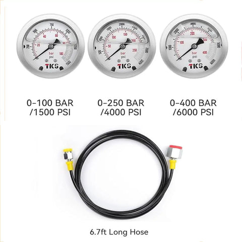 All In One Nitrogen Accumulator Kit With Seven Couplings, Three Pressure Gauges And Gas Hose For Hydraulic Systems, Heavy Duty Steel Construction, Pro Grade Tool That Fits Most Brands In The Shop