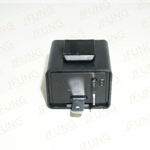 Slick Ride Ready 2 Pin LED Flasher Relay For Motorcycle And Scooter Turn Signal Blinker Switch 32V To 72V DC Plug And Play Setup Fits Any Bike Pair, top view.