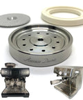 Rock Solid Three Piece Stainless Steel Shower Screen Kit For Dual Boiler Espresso Coffee Maker with round diffuser and gasket.