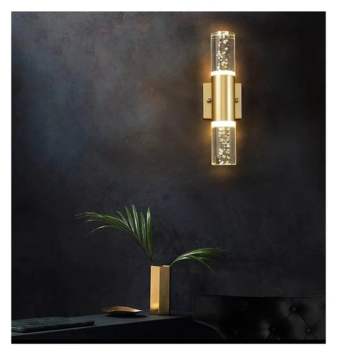 UHRLGHS Modern Bubble Crystal LED Wall Lamps Bathroom Dresser Living Room Bedroom d/Silver Wall Sconces Indoor Decor Lighting Lustres,Gold-Warm White, elegant wall sconce design