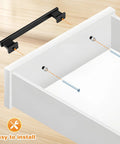 Installation illustration of 5 Inch Matte Black Cabinet Handles Set Of 10 Heavy Duty Drawer Pulls For Cabinets And Dressers
