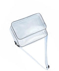 15 Point 7 Inch Transparent Anti Static Cleanroom Engineer Shoulder Bag With Adjustable Strap Durable Abrasion Resistant Pvc Tool Hauler in clear PVC material.