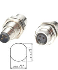 M8 A Code 3 Pin Male To Female Bulkhead Connector Straight IP67 Shielded Feedthrough Panel Mount Socket Receptacle image