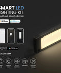 Six Pack 12 Inch Black Smart Dimmable LED Under Cabinet Lights Kit With Alexa And Google Compatibility Warm White 3000K display