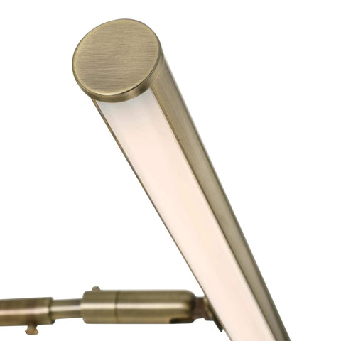 Close-up of 14 Inch Adjustable LED Picture Light In Antique Brass Dope Wall Art Lighting, 4W, 206 Lumens, 3000K Warm Glow, UV Safe