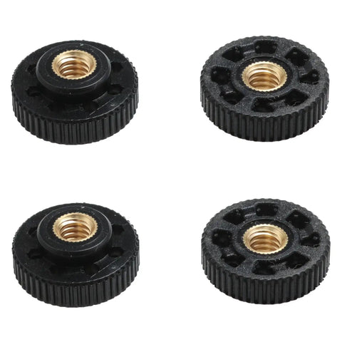 Black 1/4-20 Inch Camera Nut Female Threaded Knurled Thumb Nuts Adapters For Cameras Tripods Ball Heads And Lamp Holders 4 Pack