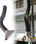 Tough As Nails Flexible Welding Smoke Extract Arm Kit With Sleek Stainless Steel Hood and hose for fume extraction in labs.
