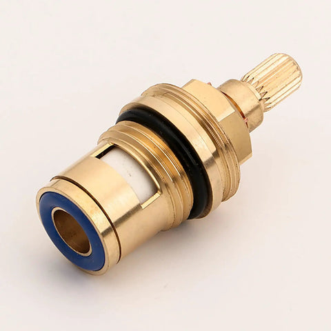 Two Pack Brass Ceramic Disc Faucet Cartridge Replacement With 20 Spline Stem Fits Hot And Cold Taps For Bathroom And Kitchen 51.5mm