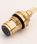 Two Pack Faucet Cartridge Replacement Brass Ceramic Disc with 20 Spline for Hot and Cold Water Ball Valves, blue O-ring, side view
