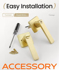 Built Tough Heavy Duty Gold Door Lock Set With Keys For Interior Or Exterior Doors, satin brass levers and screws shown