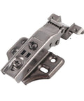 Silent Wardrobe Hinge Hydraulic Soft Close Adjustable Aircraft Base For Aluminum Glass Cabinet Doors in cold rolled steel close-up view.