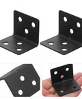 Heavy Duty Metal Corner Brackets Set With Screws 12 Pack for Cabinets Shelves Drawers Chairs Strong Angle Braces with slots visible