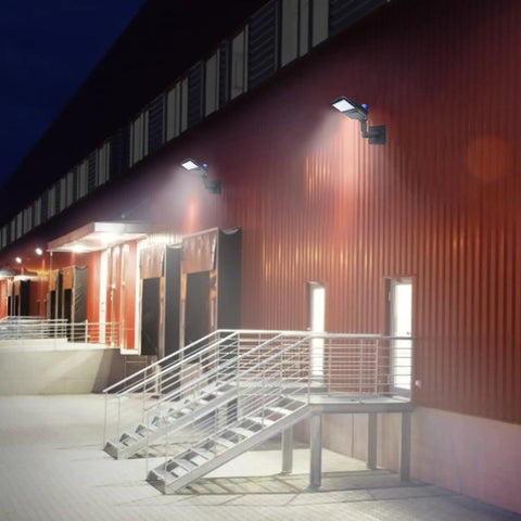 Industrial wall with LED lights using 2 pack slip fitter adapter bracket for 90 degree wall mounts L shape tenon adapters