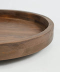 Close up of 13.38 Inch Round Solid Wood Lazy Susan Turntable Tray for Cabinets and Pantries Built to Last Classic Style Organizer