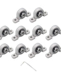 10 Pieces 8 mm Bore Pillow Block Bearings Rail Mounted Self Aligning Zinc Alloy 55 By 29 By 13 mm Block With 5 mm Mounting Holes