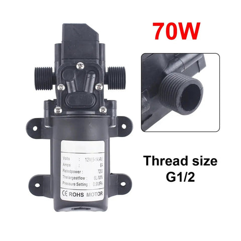 Dc12V 5L per Min Diaphragm Pump With Automatic Control Featuring 130 Psi Max Pressure And 60W Power Output For Reliable Liquid Transfer Applications In Home Or Business Settings Effortlessly